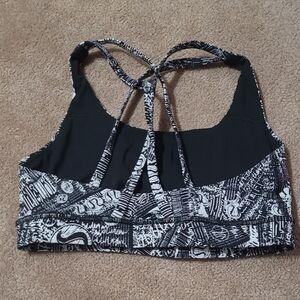 Energy BRA - Black & White Strappy Sports Bra